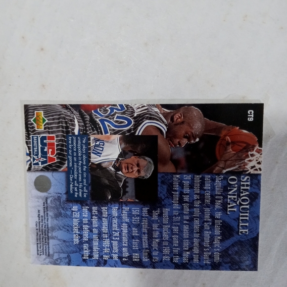 1994 UPPER DECK USA BASKETBALL CHALK TALK: SHAQUILLE O'NEAL #CT9 SHAQ HOLOGRAM - Picture 4 of 12